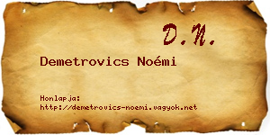 Demetrovics Noémi névjegykártya