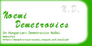 noemi demetrovics business card